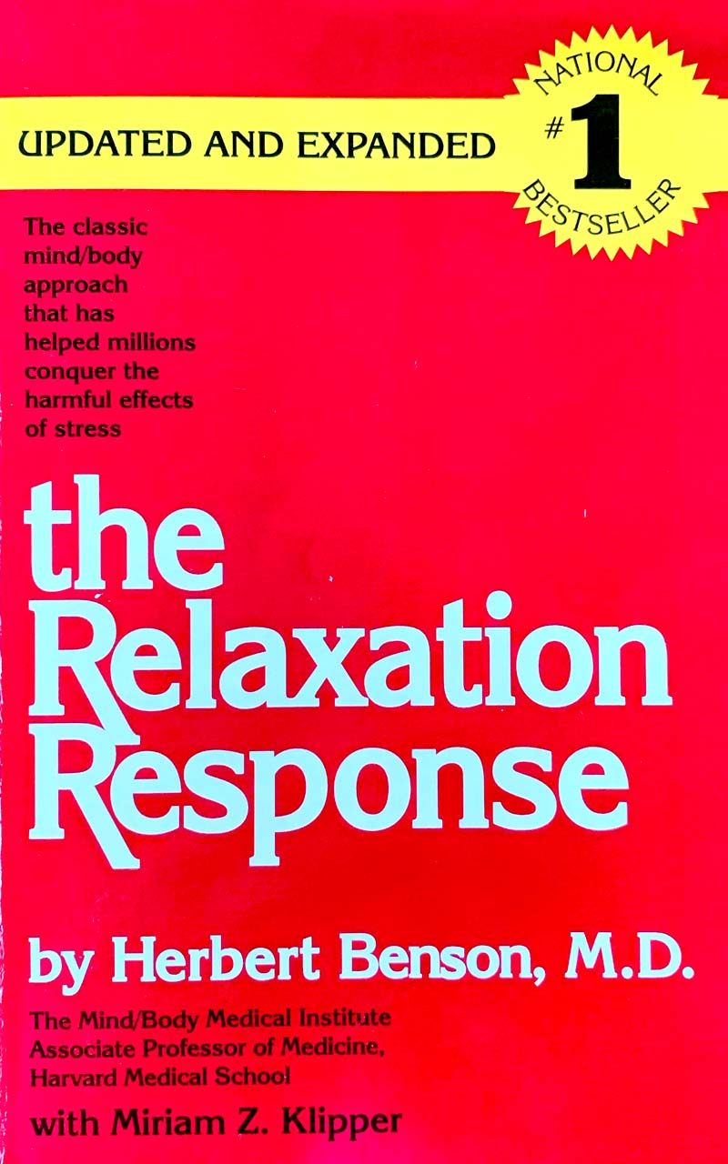 The cover of the book "The relaxation Response".