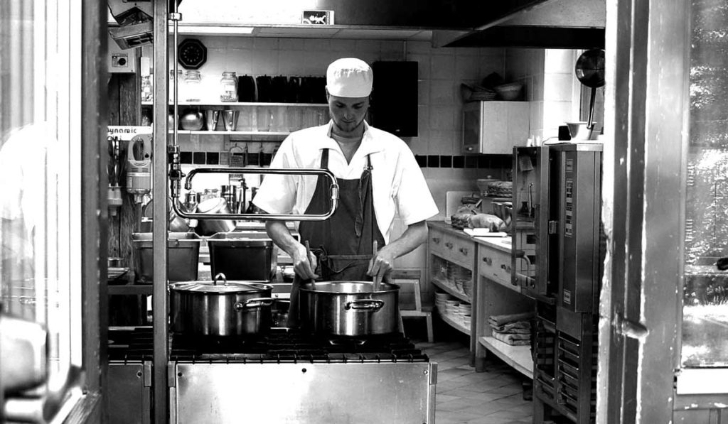 Christian Möllenhoff in the kitchen at Haa International Retreat Center