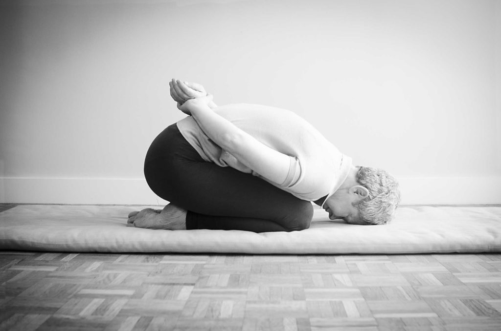 Shashankasana is a perfect relaxation pose and substitute for Shavasana at the end of an asana sequence.