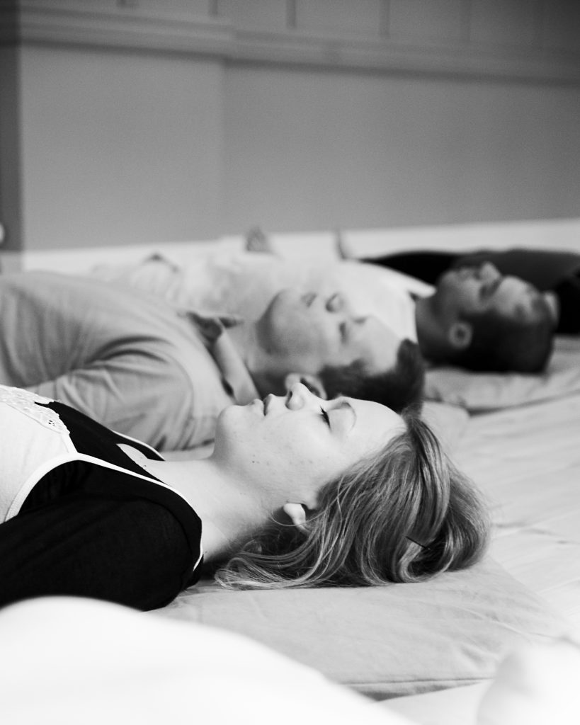 Shavasana during yoga practice..