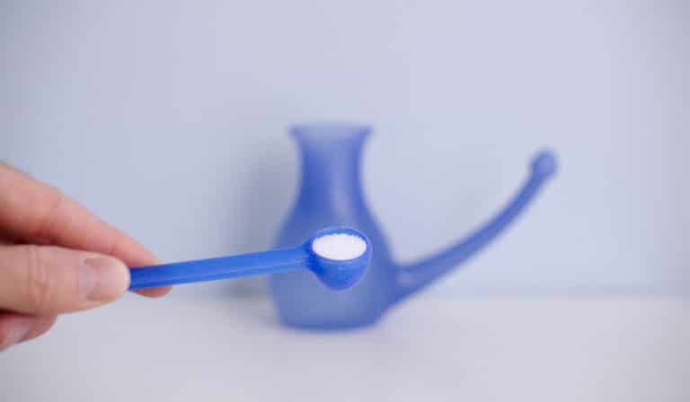 Neti pot with salt